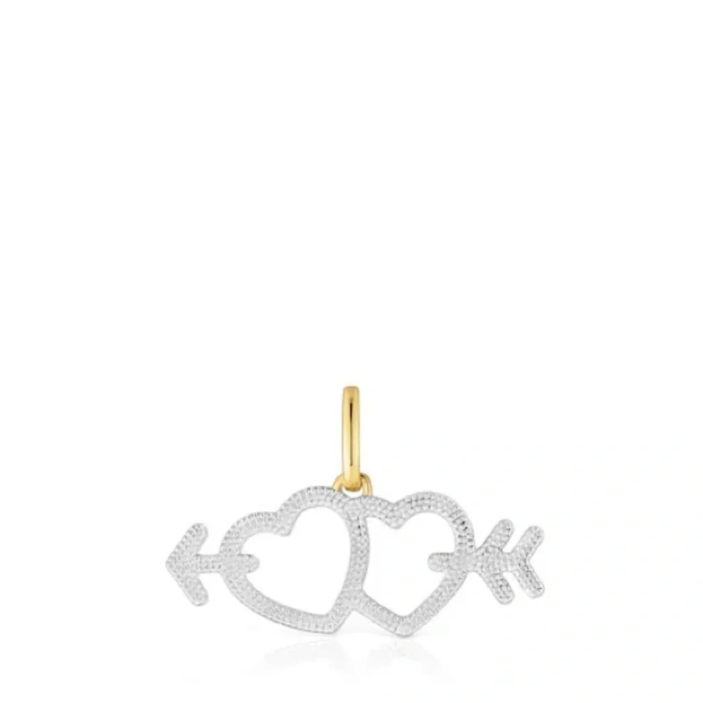 New!🆕 Two-tone arrow-heart motif pendant with medallions(only one) 1️⃣